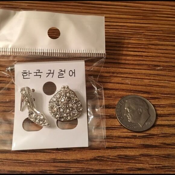 Crystal Shoe & Purse Earrings - Picture 2 of 2